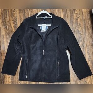 Karen Scott ZEROPROOF Fleece Black Utility Jacket SZ XL Petite NWT